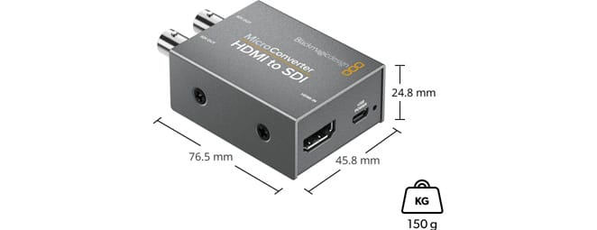 Blackmagic micro converter HDMI to SDI caractéristiques physiques