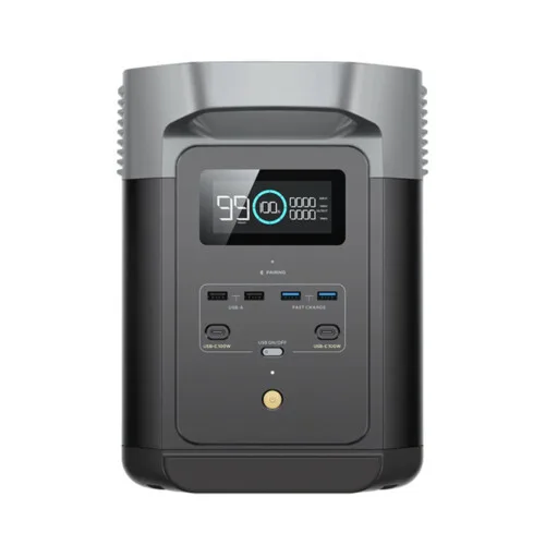 Location station énergie EcoFlow Delta 2 face avant avec écran LCD et ports USB