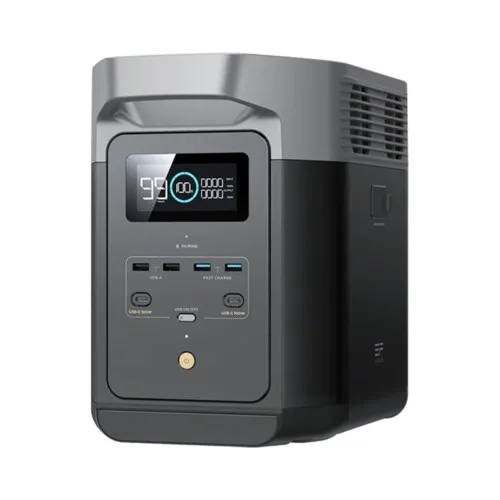 Location station énergie EcoFlow Delta 2 face avant avec écran LCD et ports USB