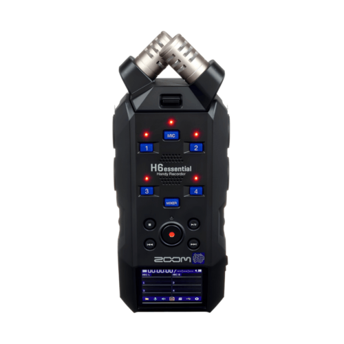 Enregistreur audio portable Zoom H6essential noir avec microphones.